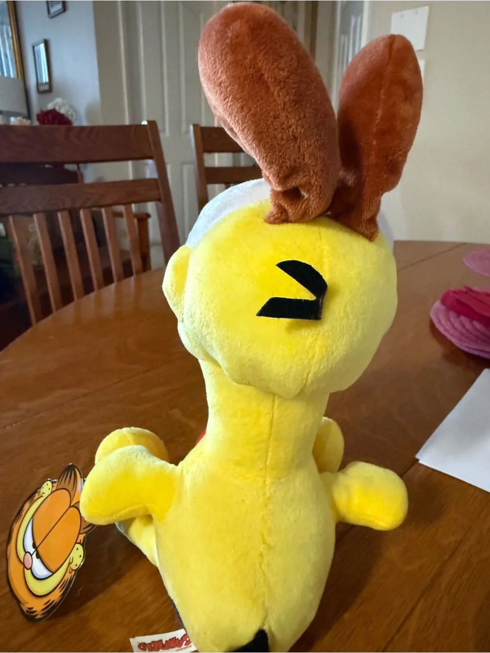 Garfield Odie Plush Toy - Yellow Red Stuffed Animal